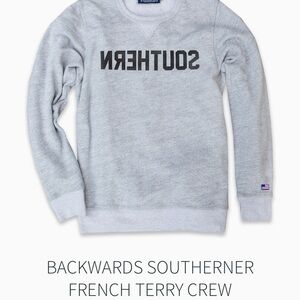 Backwards SOUTHERNER Gray French Terry Crew Sweatshirt